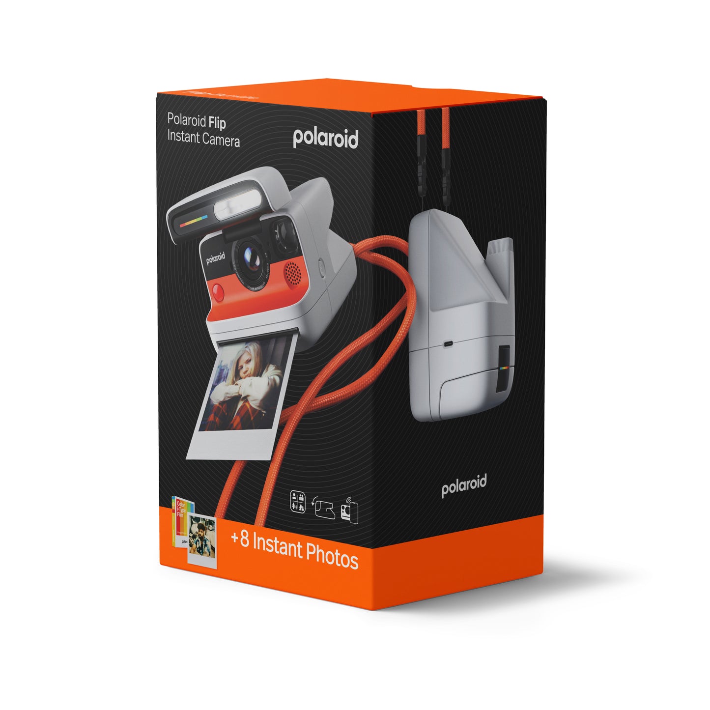 Polaroid Flip Instant Camera - White - With 8 Shot Instant Film