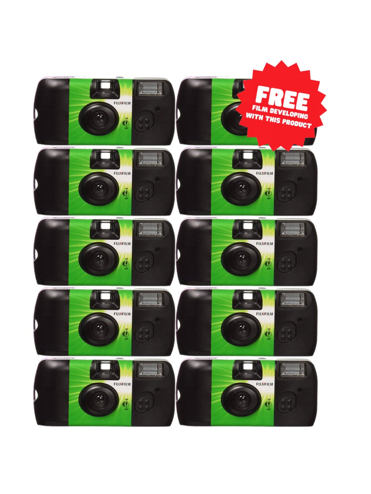 Fujifilm QuickSnap Disposable Camera 27 Exposures x 10 With Developing and Scans