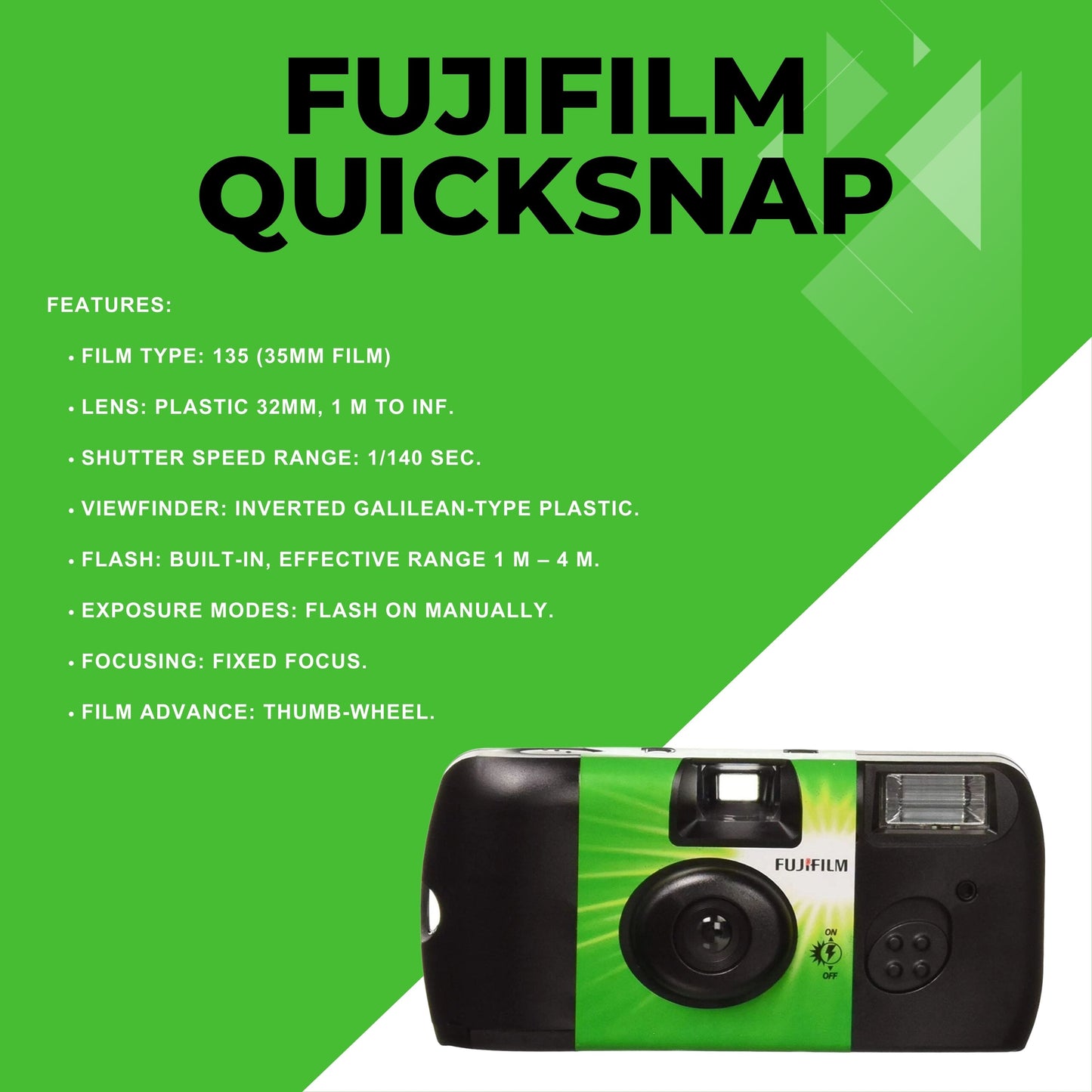 Fujifilm QuickSnap Disposable Camera 27 Exposures x 10 With Developing and Scans