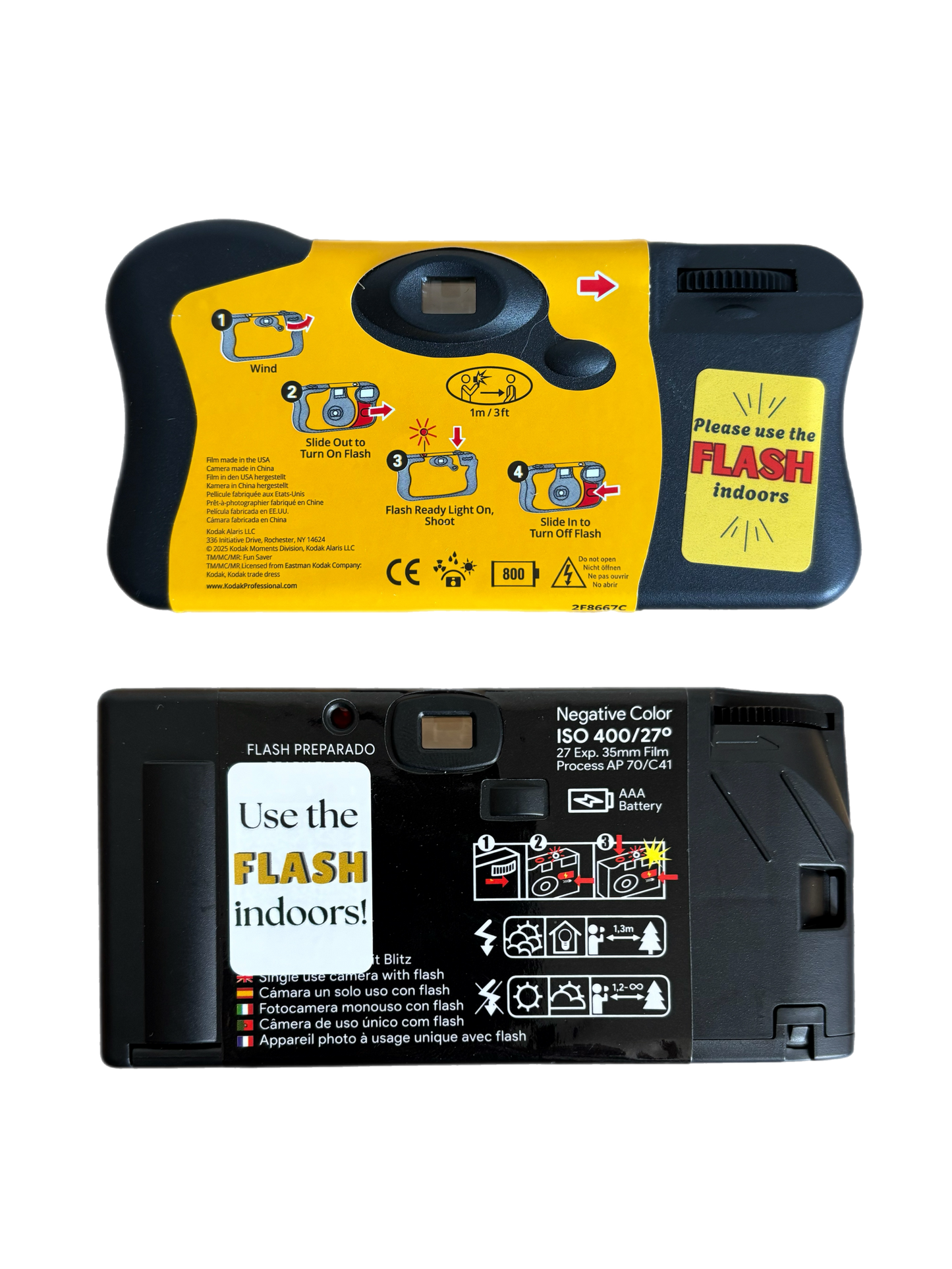 Disposable Camera Flash Reminder Stickers 2cm x 3xcm