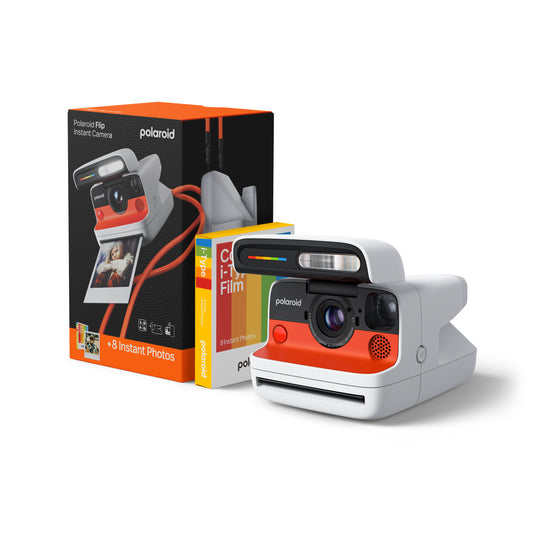 Polaroid Flip Instant Camera - White - With 8 Shot Instant Film