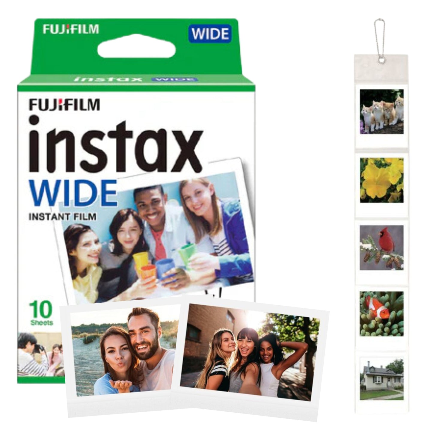 Clikoze Fujifilm Instax Wide Film Bundle – 60 Shots, Wall Album & Tips Card