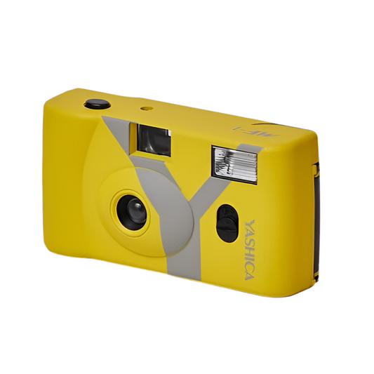 Yashica MF-1 35mm Film Camera - Yellow - Loaded With 400 ISO Film 24 Exposure