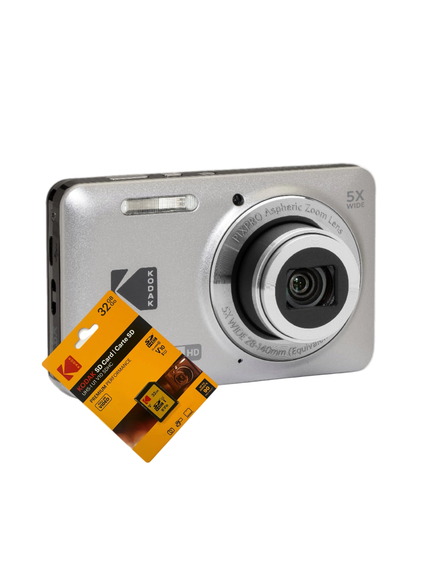 Kodak PixPro FZ55 Digital Camera - With Kodak 32gb SD Card - Silver