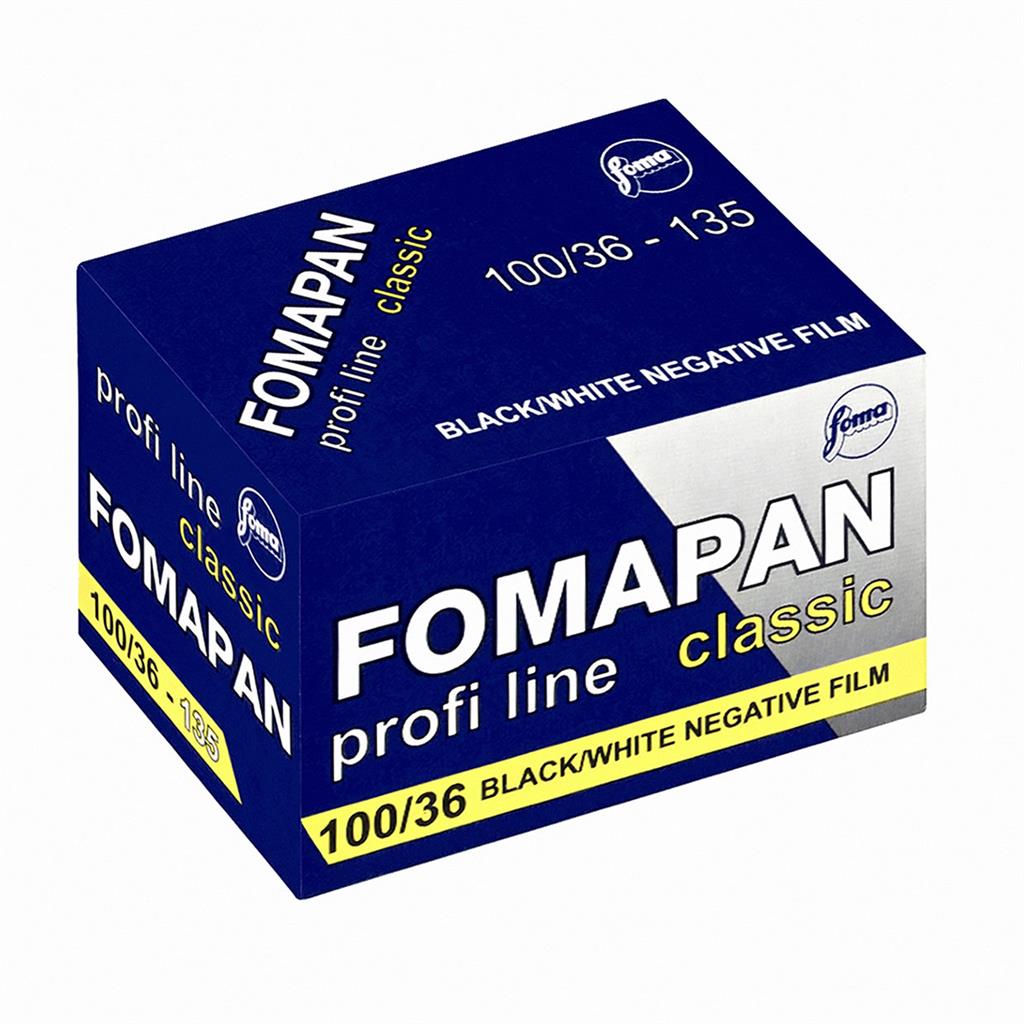 Fomapan 100 135mm x 36 Exposure film: High-res, wide latitude, fine grain for classic results. Flexible exposure tolerance. Black & white negative film.