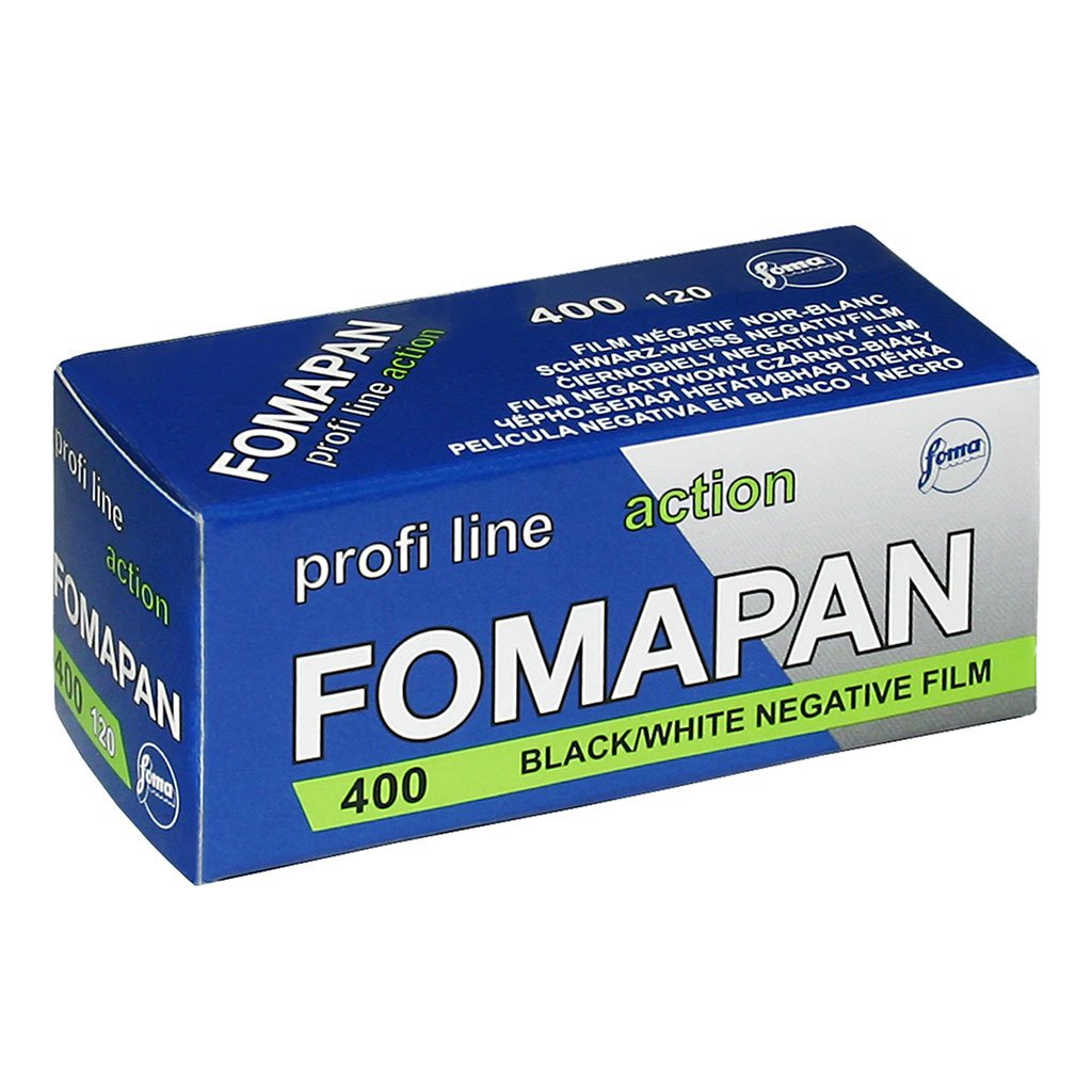 Fomapan 400 120 Action: B&W film for low-light, high-resolution scenes. ISO 200-1600 flexibility. Reliable & affordable!