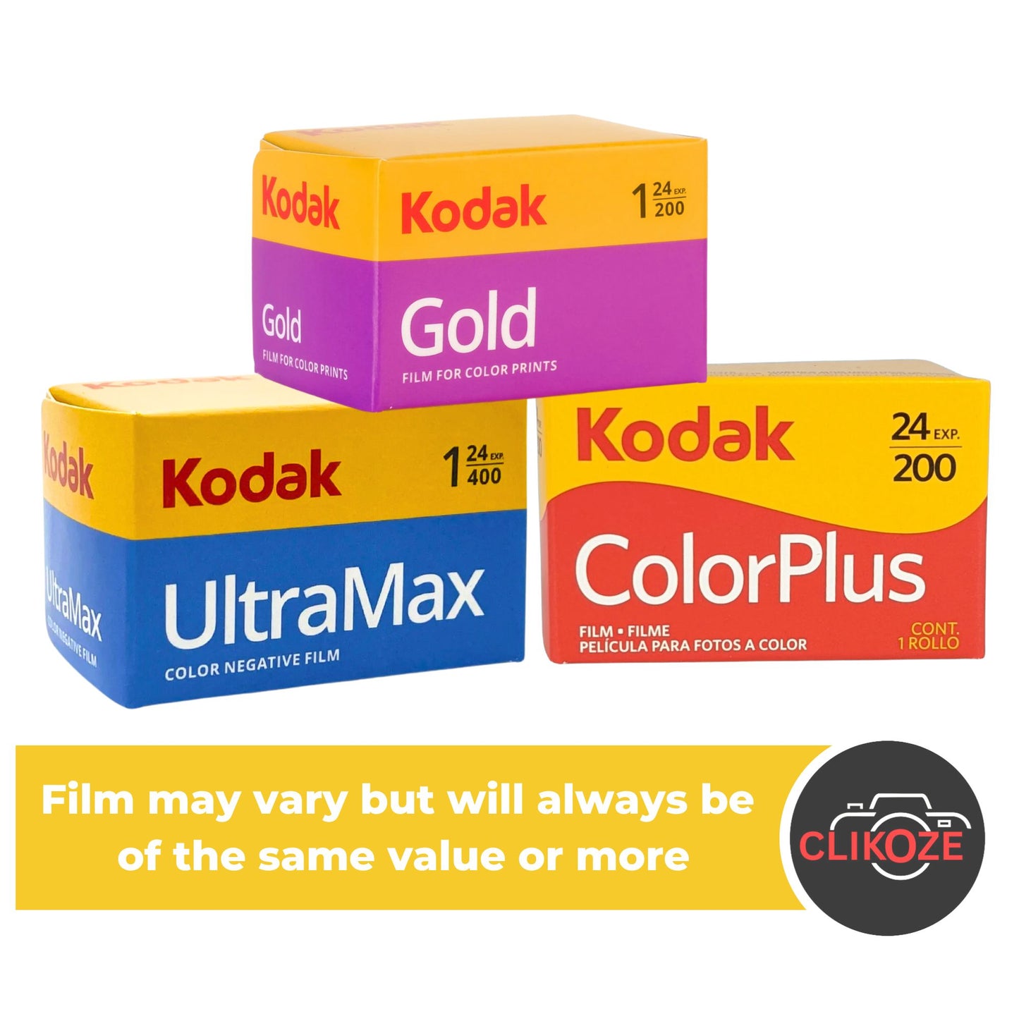 Swiss+Go Novocolor 35mm Reusable Analog Camera with Flash & Kodak ColorPlus Film, Batteries & Photography Tips Card (Black)