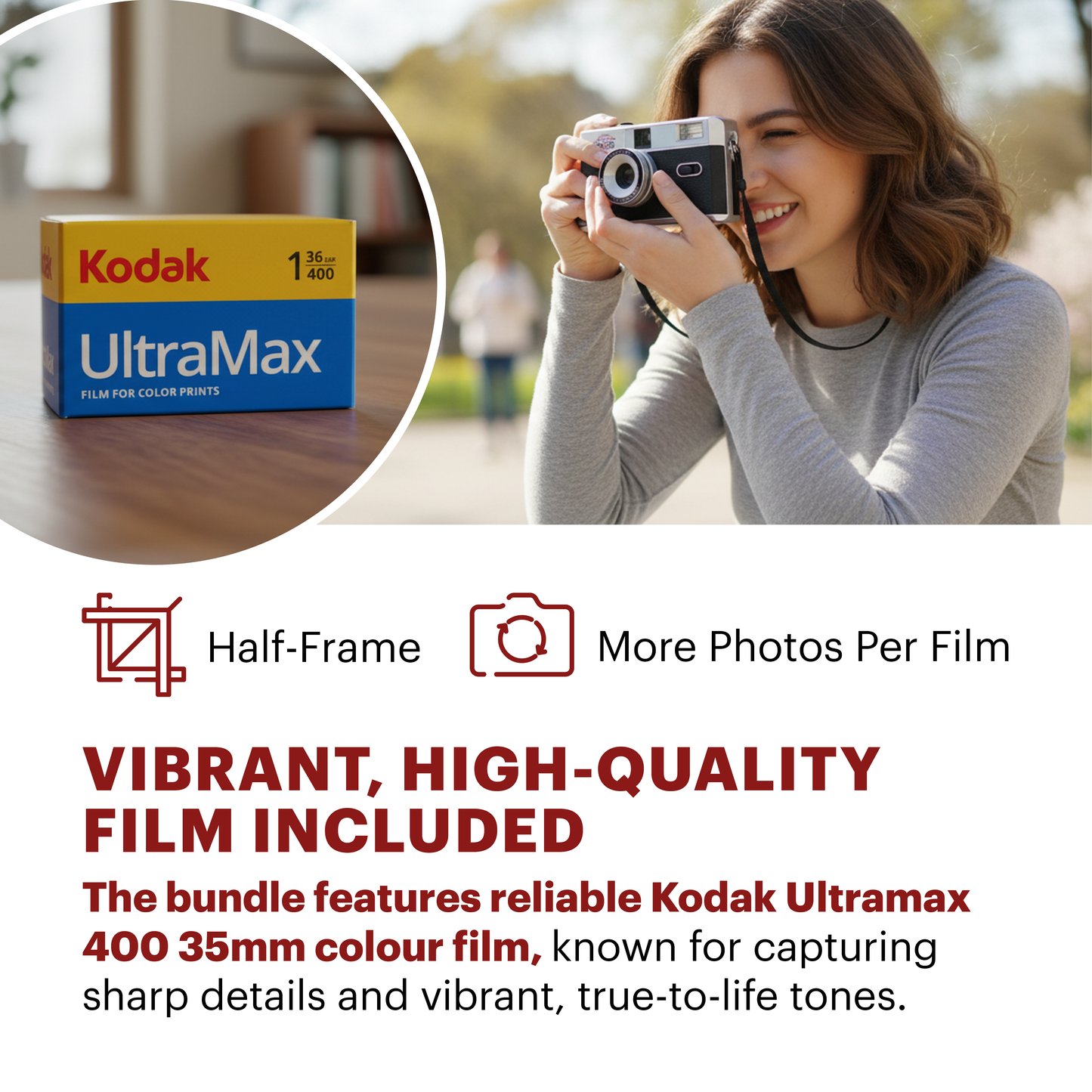 Clikoze Half-Frame 35mm Reusable Film Camera Set