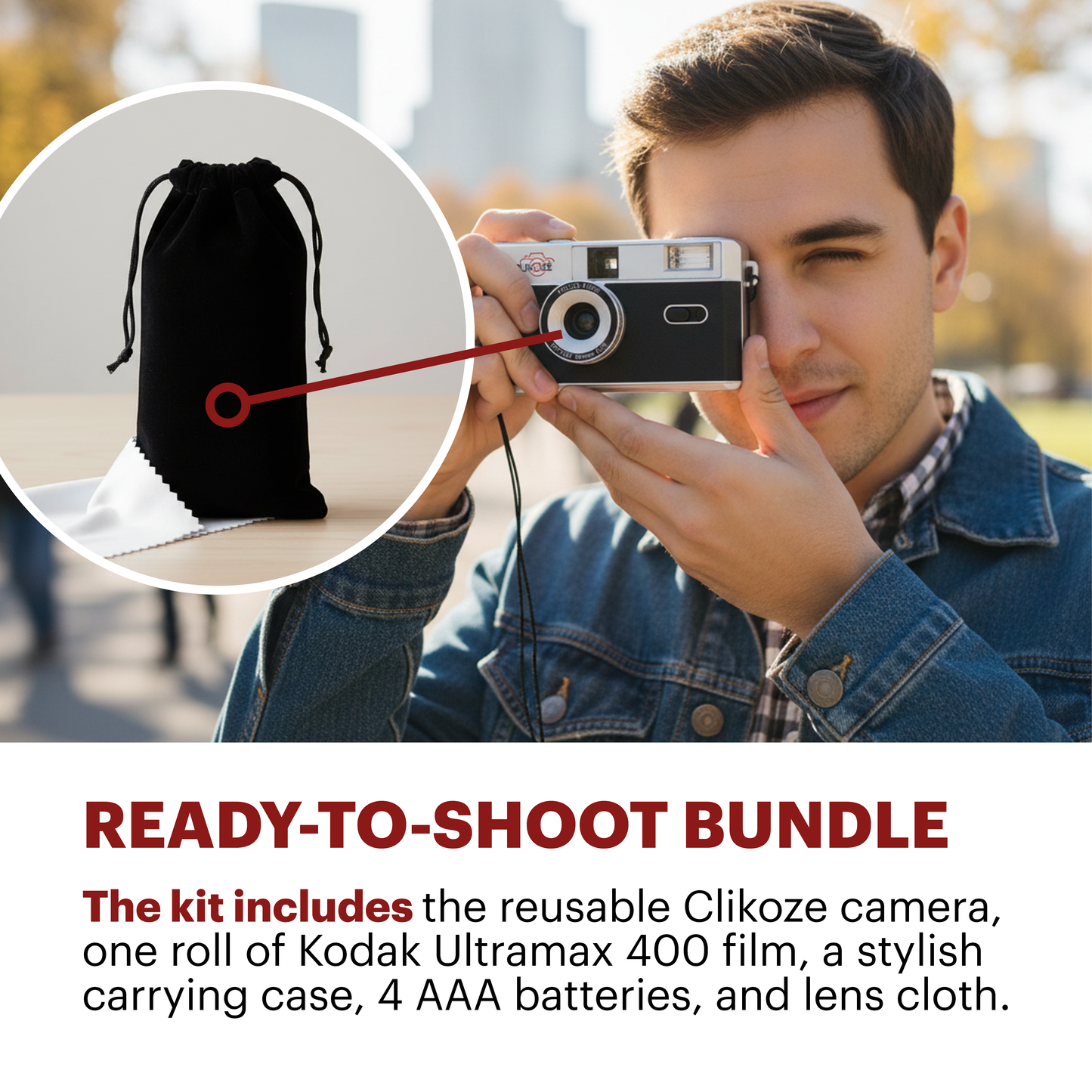 Clikoze Half-Frame 35mm Reusable Film Camera Set