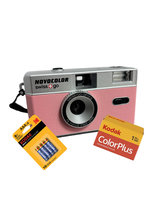 Swiss+Go Novocolor Reusable 35mm Camera With Kodak ColorPlus & Batteries