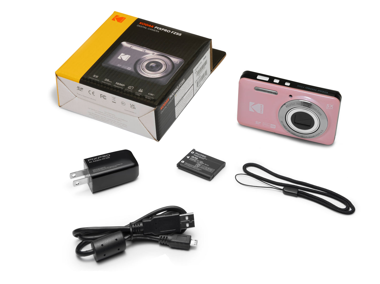 Kodak PixPro FZ55 Digital Camera  With Kodak 32gb SD Card- Pink