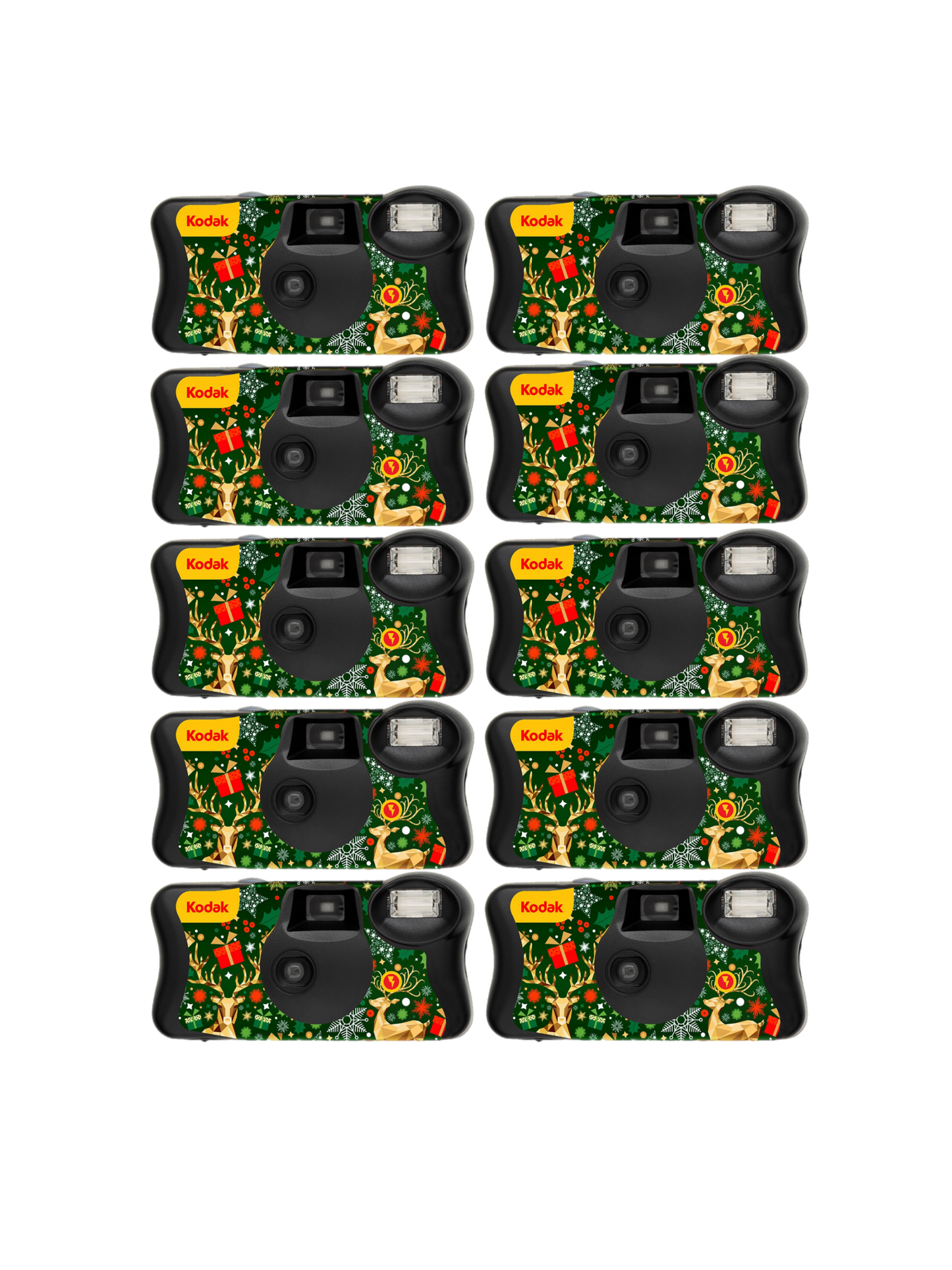 Kodak FunSaver 39 Exposure Disposable Camera Christmas Party Pack x10 With Developing And Scans