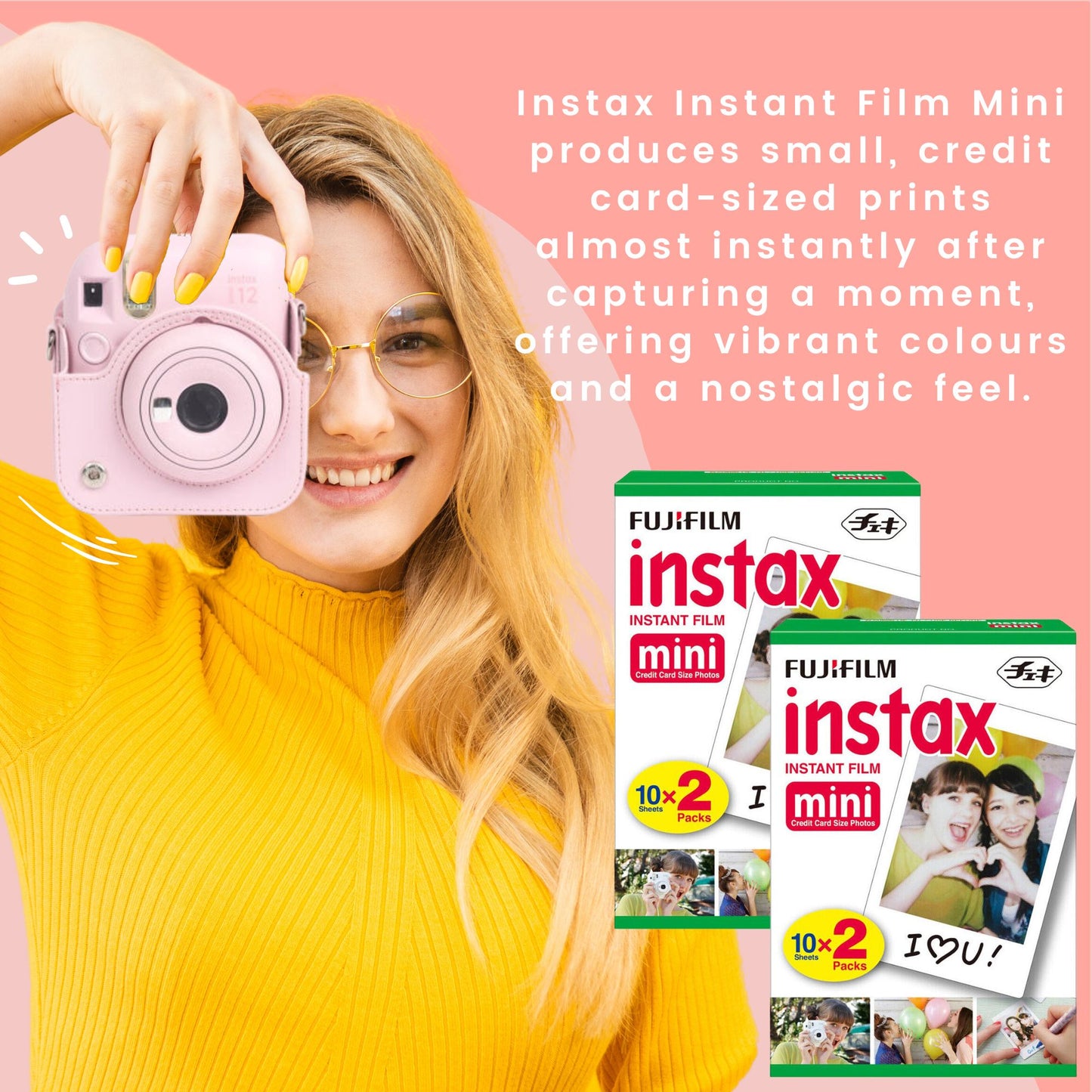 Clikoze Fujifilm Instax Mini 12 Camera Bundle - Includes Film, Case, Album, Stickers & More