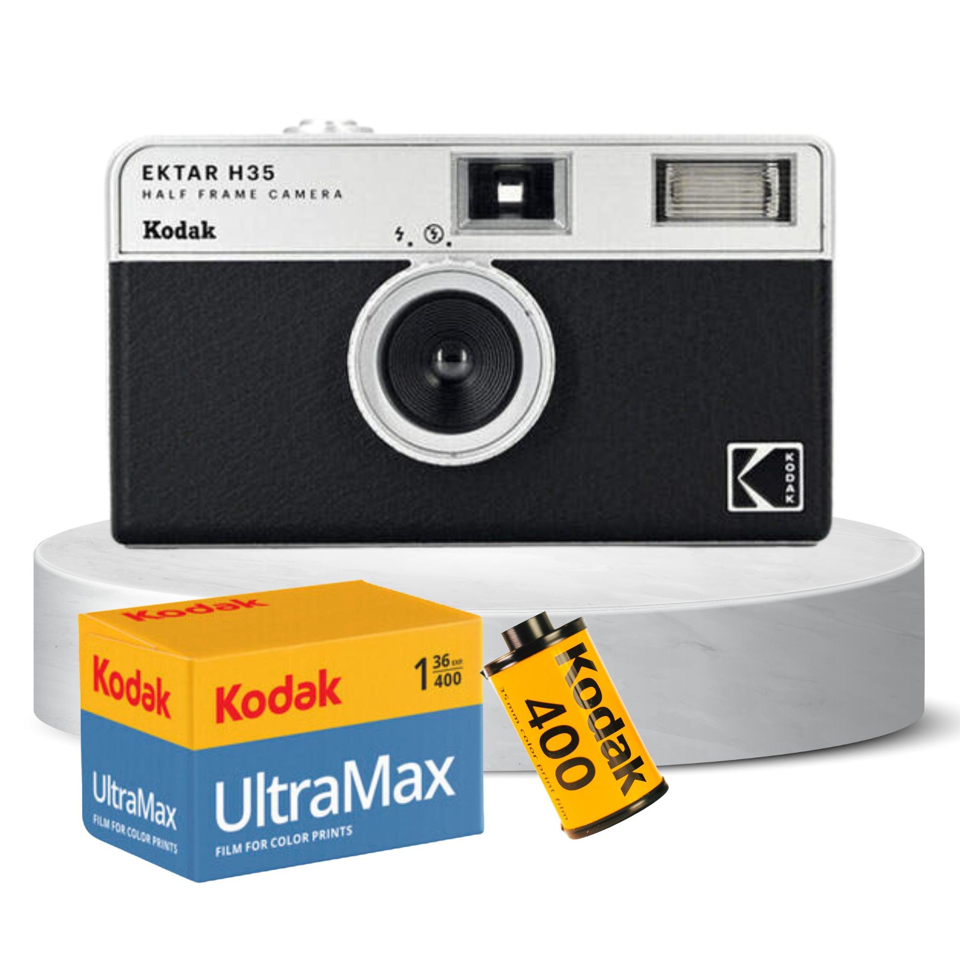 KODAK EKTAR H35 Half Frame Film Camera: Reduce film usage, capture authentic shots. Easy-to-use, reusable, eco-friendly. Available in Black, Sand, Brown, and Sage.