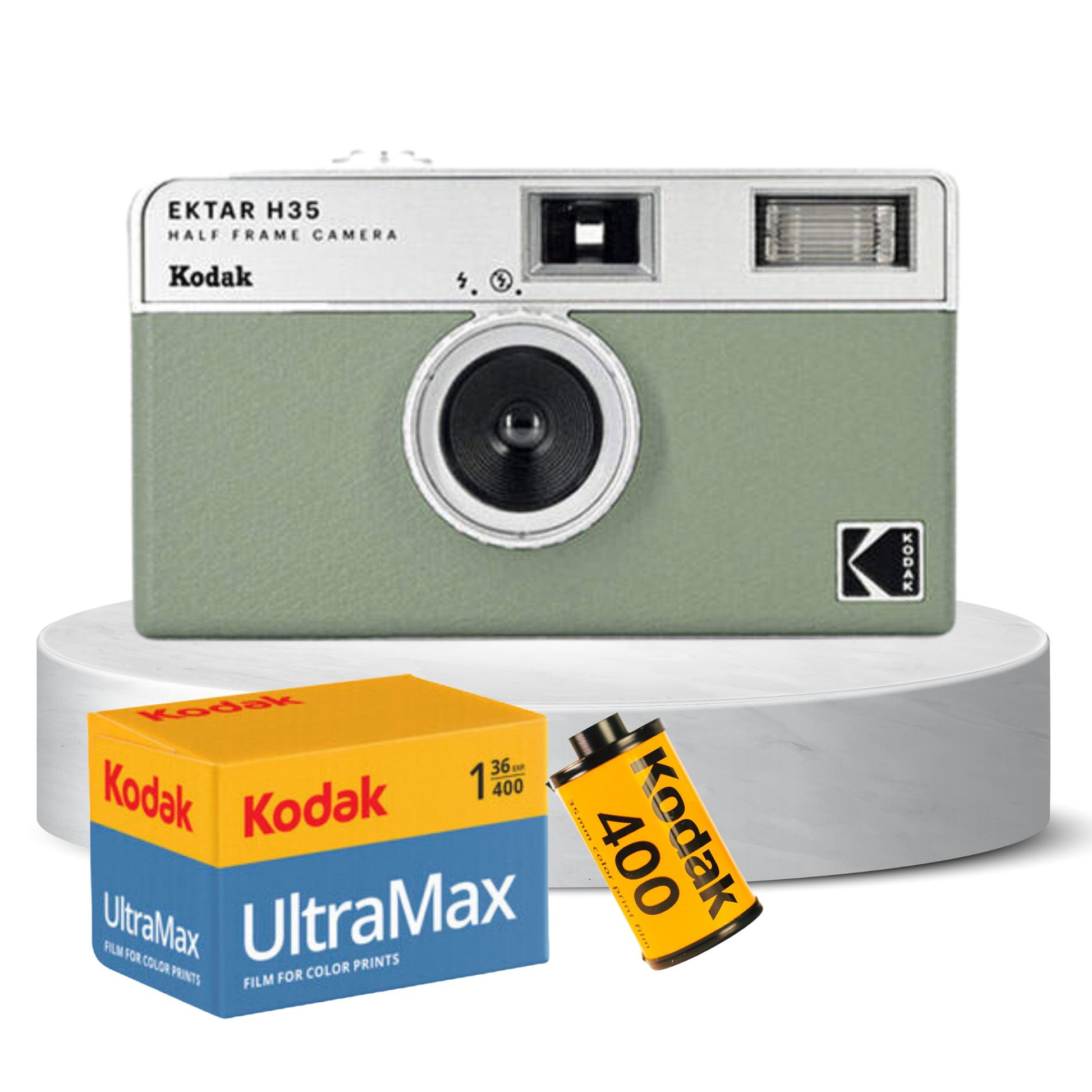 Vintage-style KODAK EKTAR H35 Half Frame Film Camera, reduces film usage, built-in flash, easy-to-use, environmentally friendly, available in multiple colors.