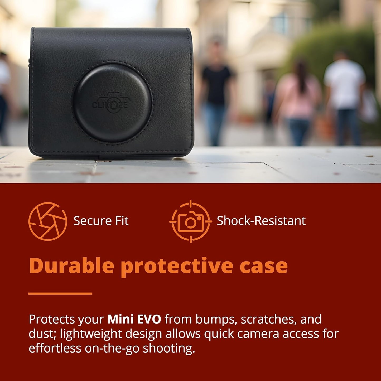 Clikoze Instax Mini Evo Accessory Set - Case, Photo Album, Sticker Frames, Pop Up Displays & Screen Protector