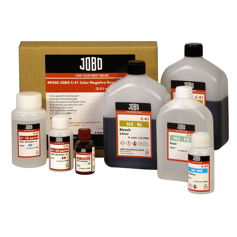 JOBO Colour Negative Film Developer Kit: Achieve expected emulsion look. 2.5L kit for up to 40 rolls. Perfect for rotary processing, highest quality.