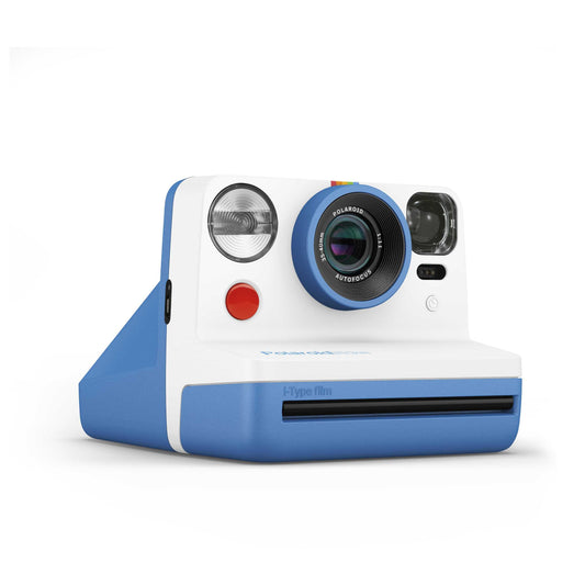 Polaroid Now: High-quality instant photos, Autofocus 2-lens system, 9-second timer, double exposure. Retro design, variety of colors.