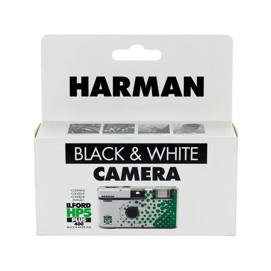 Harman single use camera: Loaded with HP5 Plus film, ISO 400, built-in flash. Perfect for weddings, parties, vintage photography.