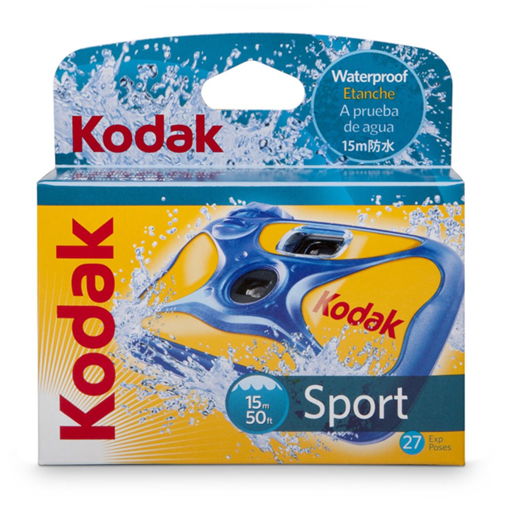 Kodak Ultra Sport Single-Use Camera: Waterproof, durable design for underwater snaps up to 50ft. Ideal for beach holidays and diving adventures.