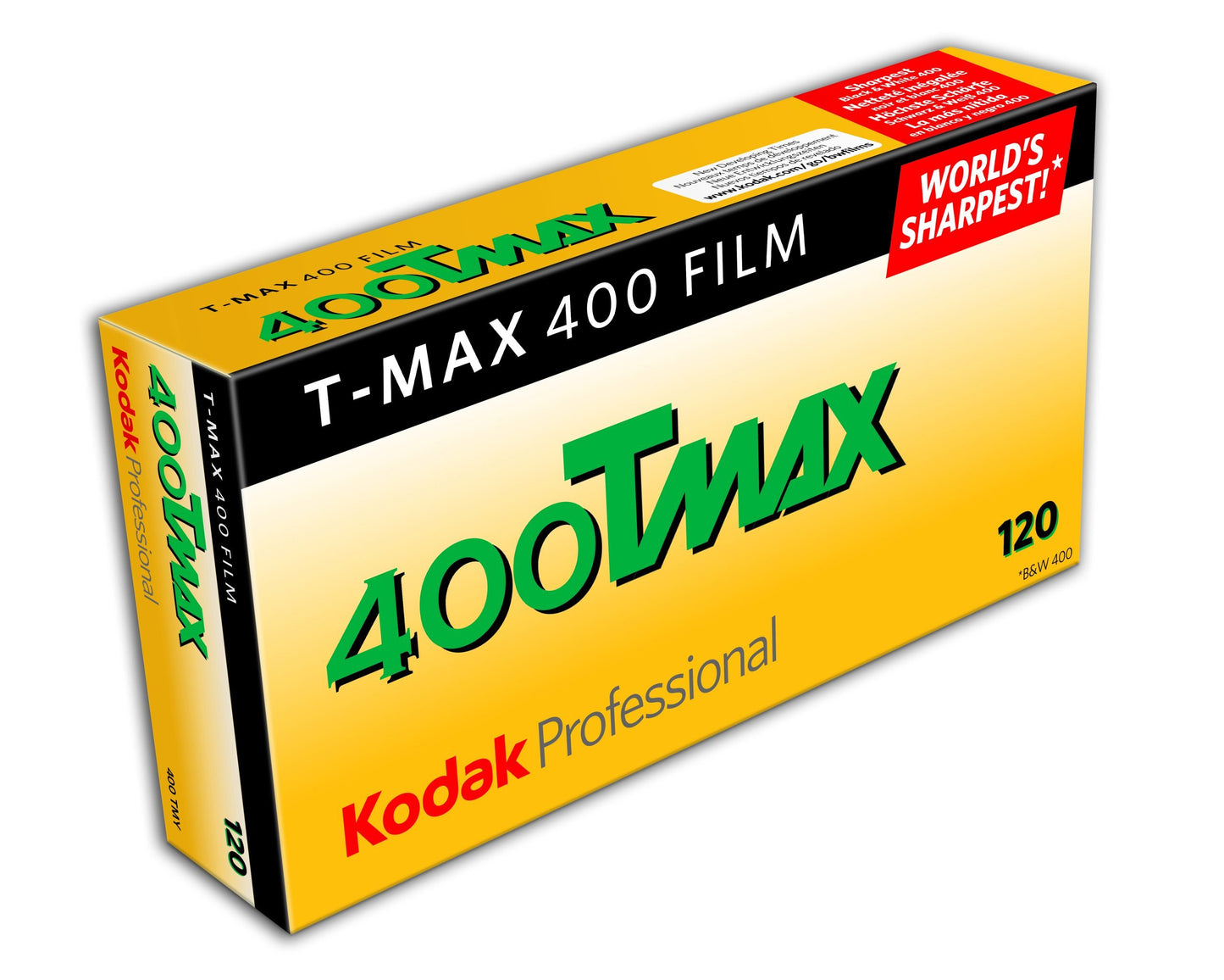 Kodak T-Max 400 120 black and white film - Fine grain, high speed, perfect for low light and fast action photography.ck