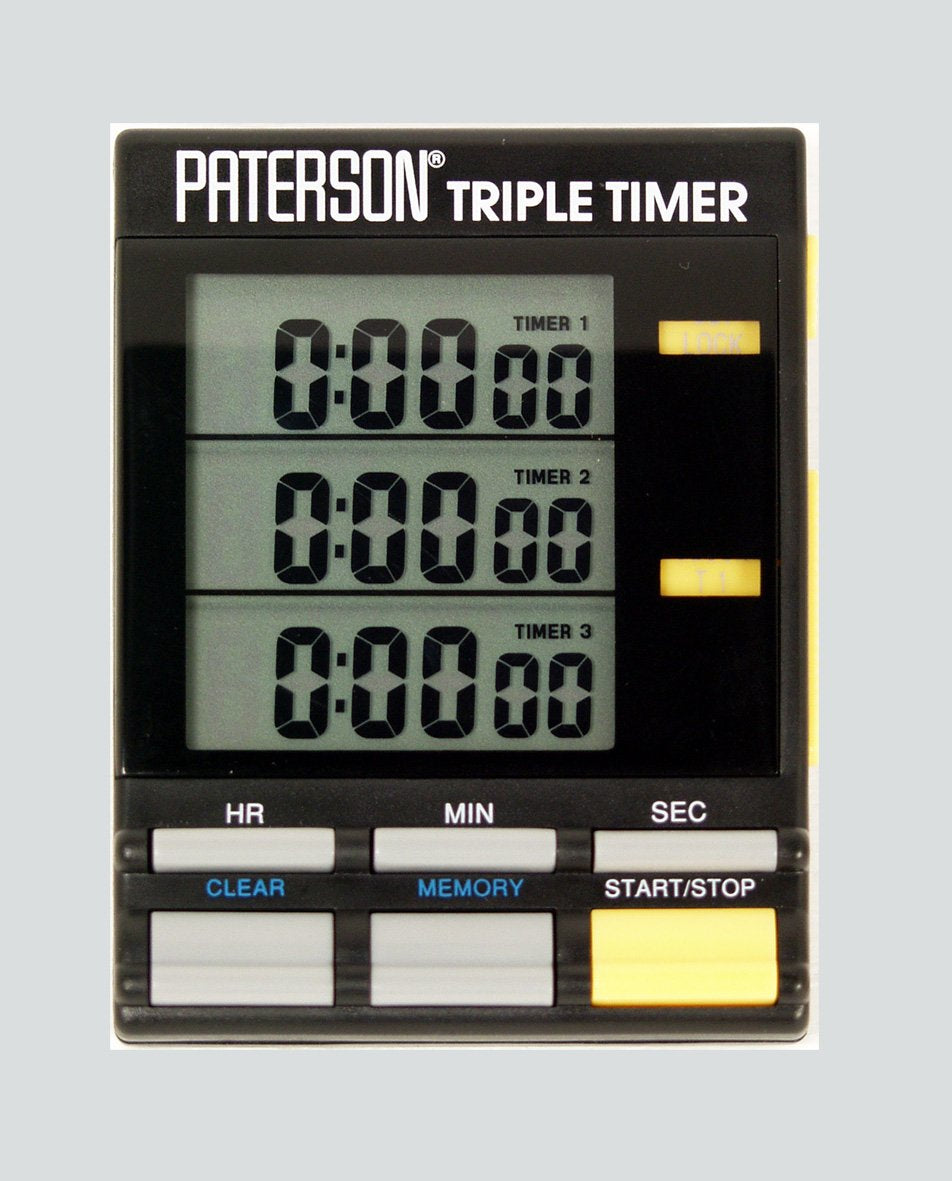 Paterson Triple Timer Clock: Essential tool for film development. Set three timers, versatile functions, up to 20 hours.