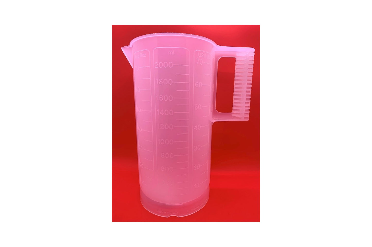 Paterson Mixing Jug, durable polypropylene construction for chemical mixing. Grippable handle, metric, imperial, US scale.